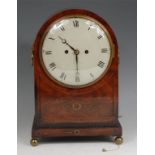 A Thwaites & Reed of London Regency mahogany and brass inlaid bracket clock,