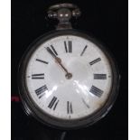 A Benjamin Hills of Sudbury early Victorian silver pair cased gents open faced pocket watch,
