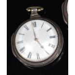 Hall of Sleaford silver pair cased open faced pocket watch,