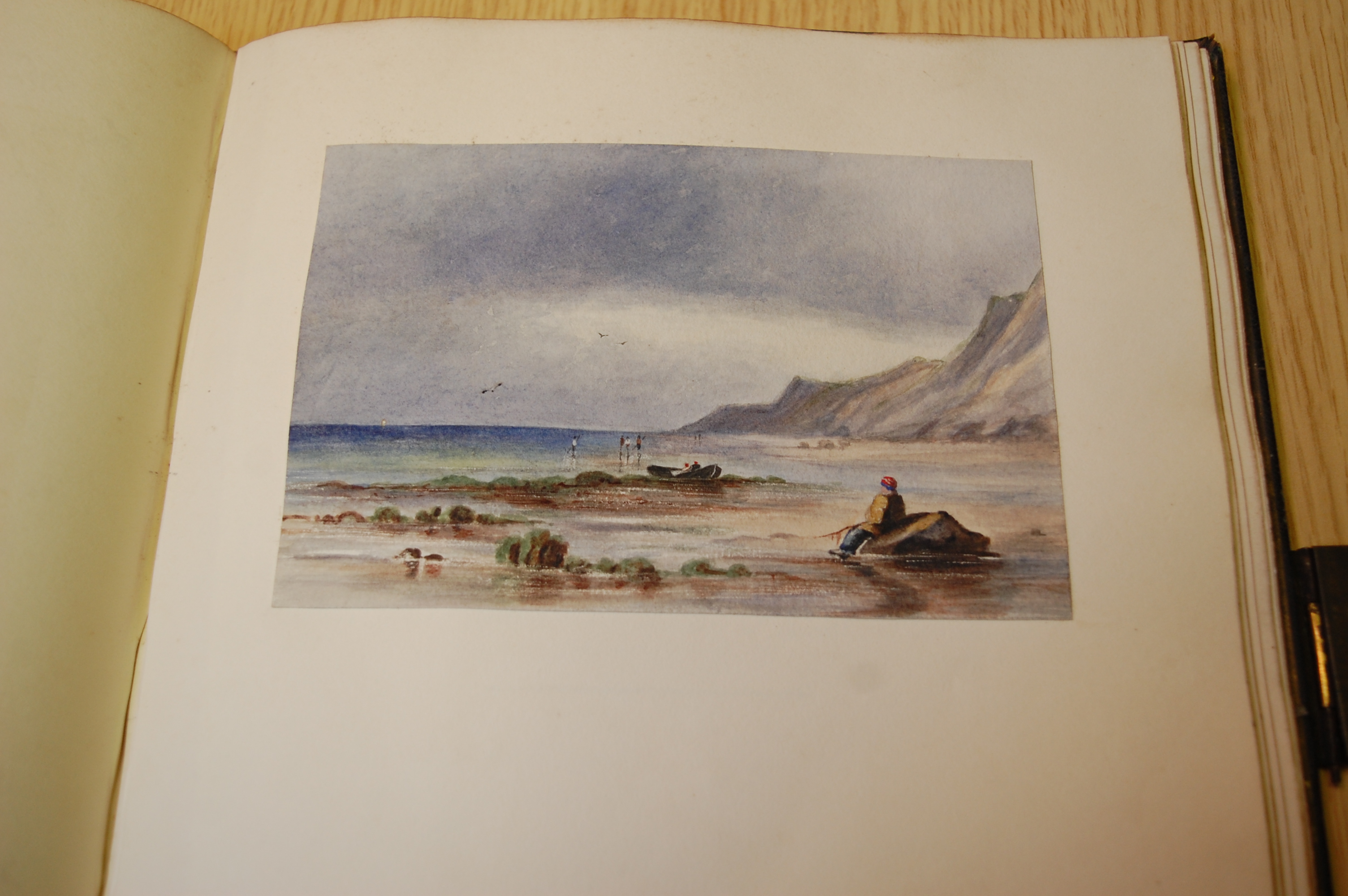 19th century 4to album containing manuscript entries, watercolour and pencil sketches, - Image 9 of 25