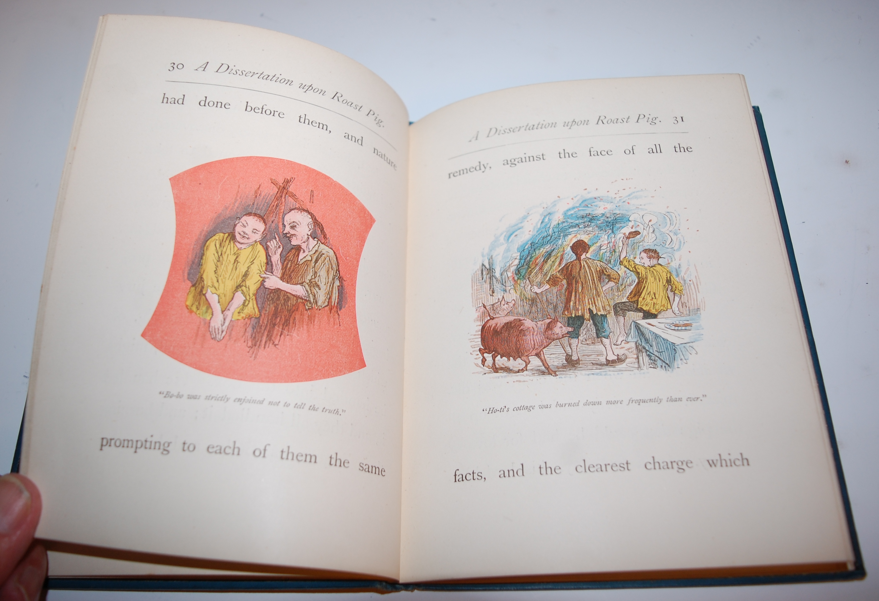 LAMB Charles, A Dissertation upon Roast Pig, London c.1885, 1st edition, illustrated by C O Murray,. - Image 4 of 4