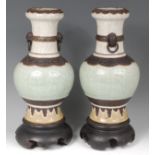 A pair of late 19th century Chinese stoneware vases,