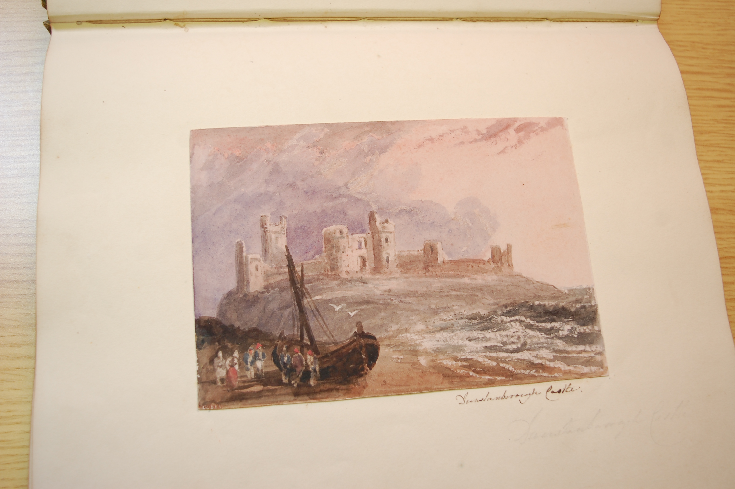 19th century 4to album containing manuscript entries, watercolour and pencil sketches, - Image 3 of 25