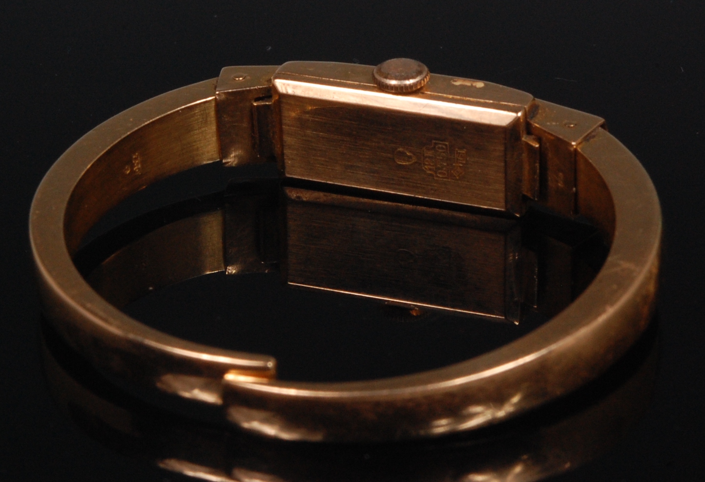 A ladies 18ct gold cocktail watch, having silvered tank dial with baton markers, - Image 2 of 2