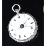 A late 19th century French silver cased open faced gents pocket watch,