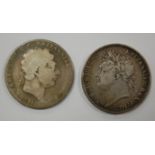 Great Britain, 1821 crown, George IV laureate bust, rev.