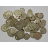 Great Britain, mixed lot of Edward VII, George V and VI silver coins to include; half crowns,