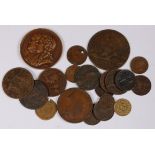 Mixed lot of George III and Victorian copper coins, tokens,