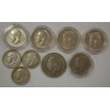 Great Britain, mixed lot of George V silver coins to include; 1935 rocking horse crown,