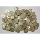 Great Britain, quantity of George V and George VI silver coins to include; half crowns, florins,