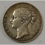 Great Britain, 1845 crown, Victoria 'young-head', rev.
