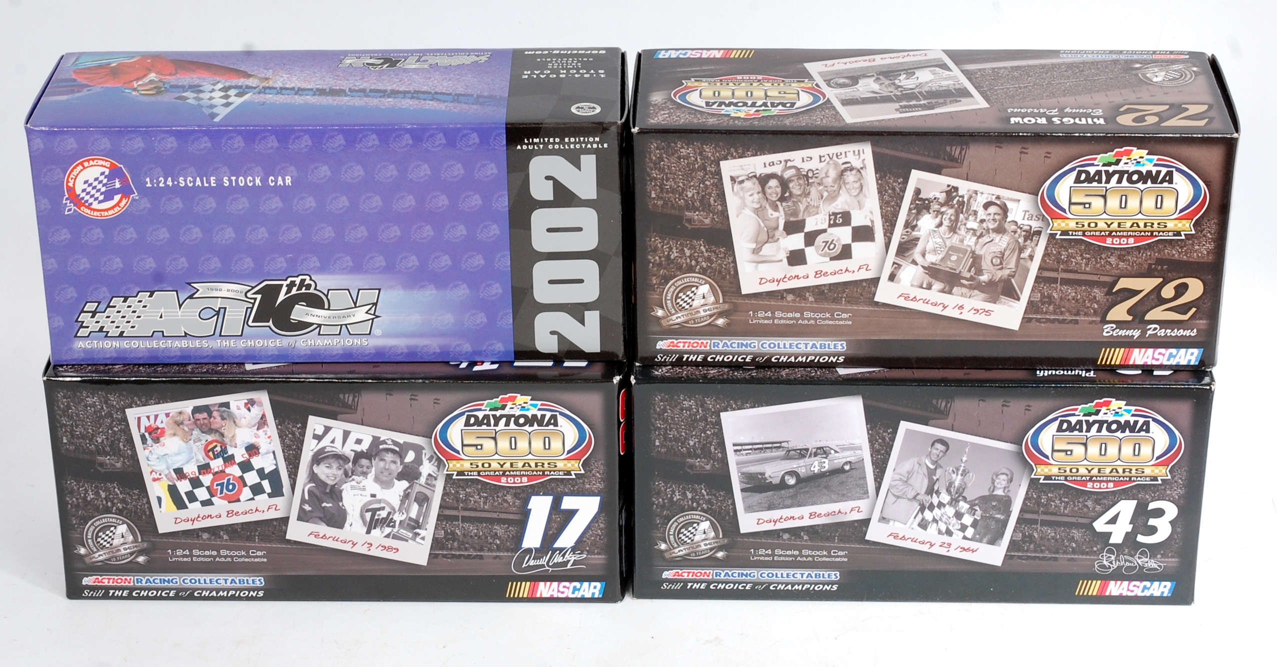 Action Racing Collectables 1/24th scale Daytona and Monte Carlo Race Car Group,