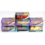 Scalextric 1/32nd scale Slot Car Racing Group, 7 boxed/cased examples,