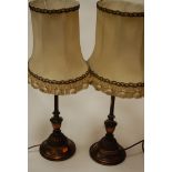 A pair of early 20th century copper table lamps,