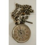 An early 20th century gents silver cased open faced pocket watch,