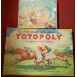 A boxed Great Race Game Totopoly together with a boxed Mystic Wood child's board game