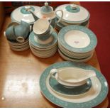 A Royal Doulton part tea and dinner service in the Cascade pattern,