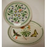 A Portmeirion Botanic Garden pattern comport together with a smilar meat plate (2)