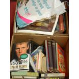 Two boxes of miscellaneous items to include books, prints,