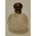 An early 20th century cut glass and silver mounted scent bottle Condition Report / Extra