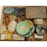 A small collection of miscellaneous items to include pair of yellow metal spectacles,