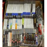 A box of assorted computer games mainly being Playstation 2 examples