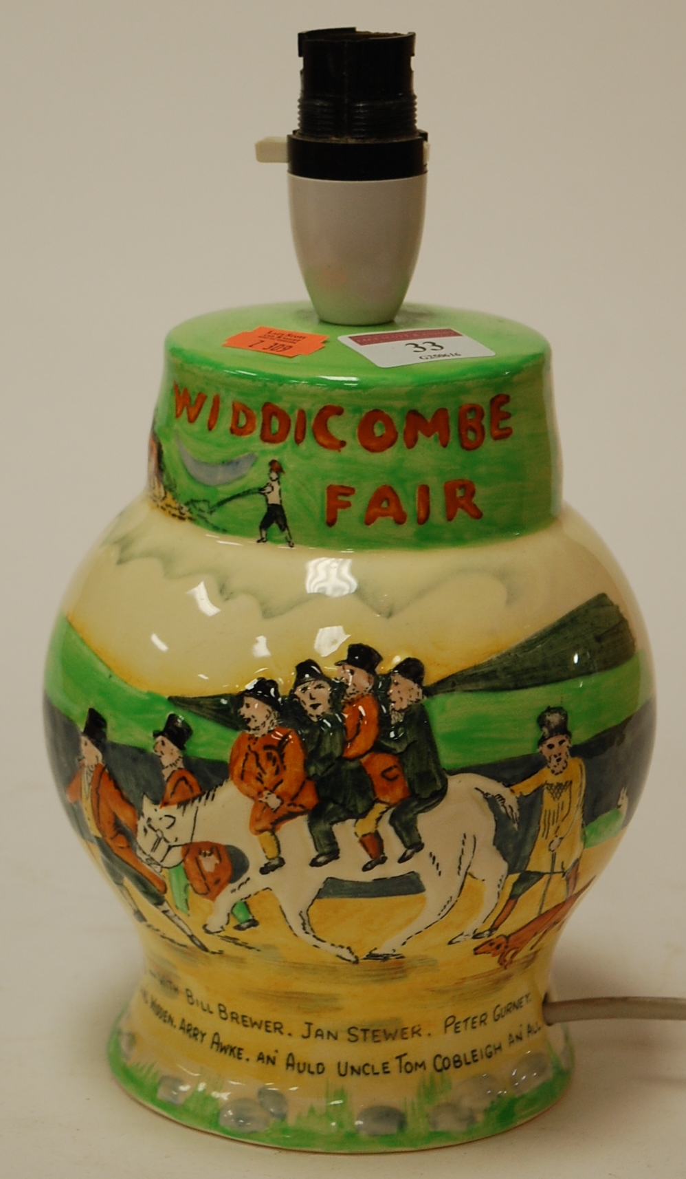 A Crown Devon Fieldings Widdecombe Fair table lamp base