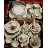 A Wedgwood Queensware part tea and dinner service together with a modern part tea and dinner