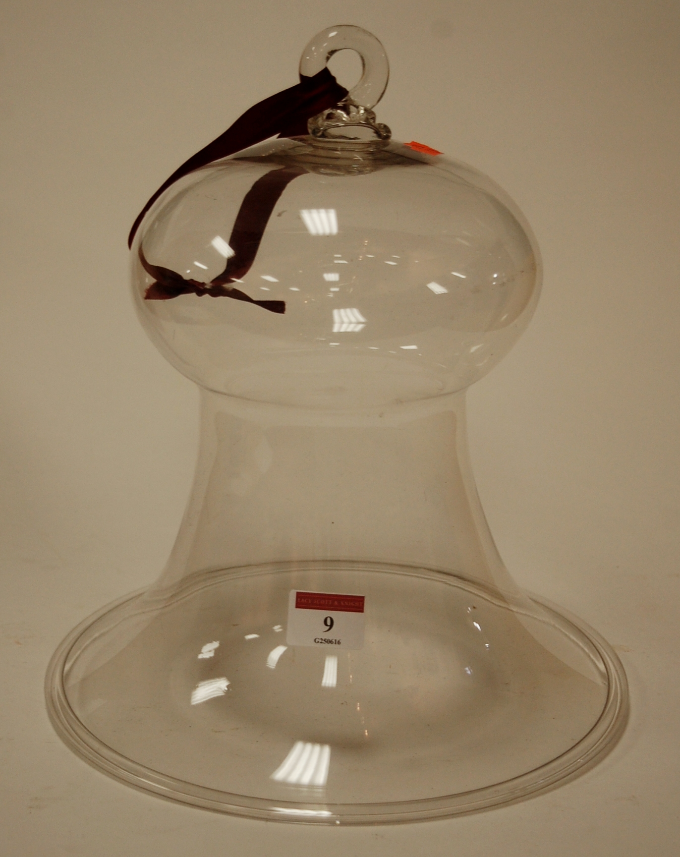 A 19th century glass smoke bell