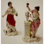 An early 20th century Dresden Meissen porcelain figure of a female sculptor,