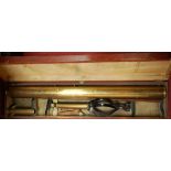 A large early 20th century lacquered brass telescope, with spare lens,