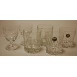 Two boxes of assorted glassware to include;
