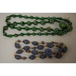 A beaded Baccarat style glass necklace,