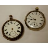 A gents silver pair cased pocket watch having keywind movement (a/f) together with a nickel cased