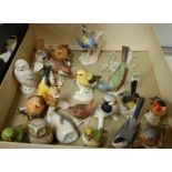 A large collection of assorted bird ornaments to include Goebel and Copenhagen examples