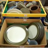 Two boxes of assorted Denby tablewares Condition Report / Extra Information Denby