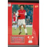 Arsenal Legends - three signed photographs, Tony Adams, Robert Pires, and Kanu,