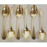 A set of six William IV silver teaspoons
