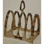 An early 20th century silver four division toast rack by Viners