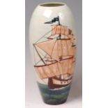 A modern Moorcroft HMS Sirius pattern limited edition pottery vase, designed by Sally Tuffin,