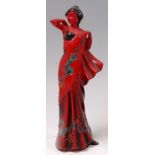 A Royal Doulton flambe glazed ceramic figure 'Eastern Grace', HN3683, printed backstamp verso,
