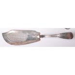 A George III silver fish slice,