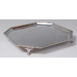 A Goldsmiths & Silversmiths Company silver salver, of octagonal form, with raised and reeded rim,