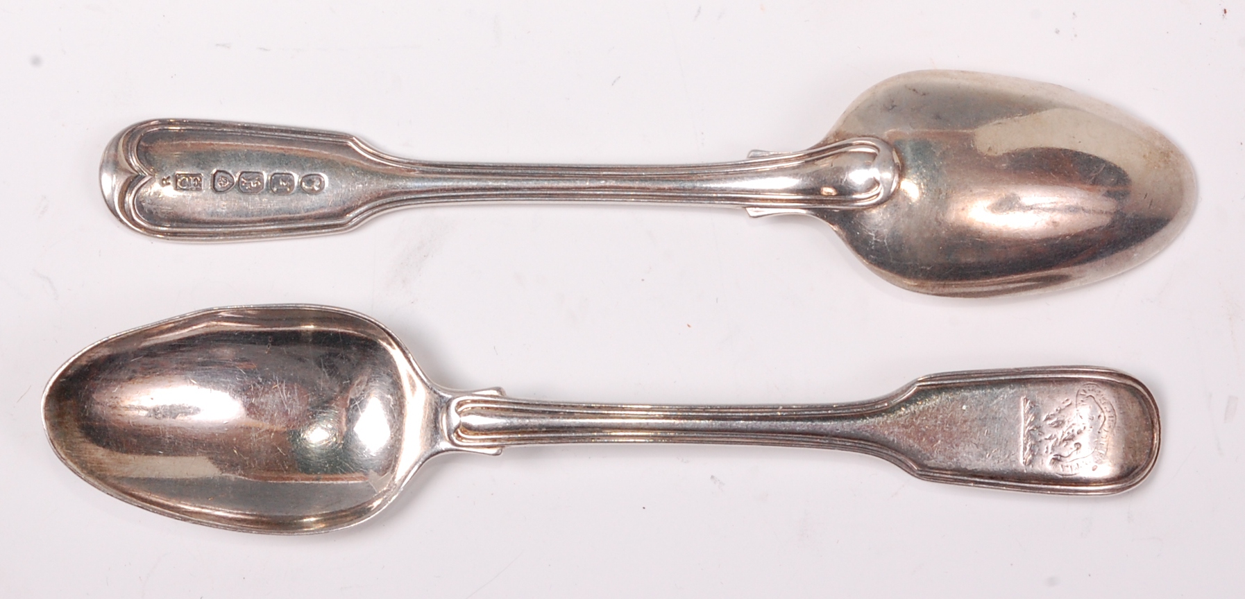 A matched set of fourteen early Victorian silver teaspoons, each in the Fiddle & Thread pattern,