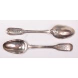 A matched set of fourteen early Victorian silver teaspoons, each in the Fiddle & Thread pattern,