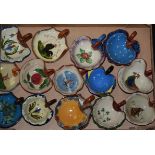 Three boxes of assorted Torquay pottery preserve dishes,