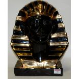 A large modern ceramic bust of a Pharaoh's head, h.