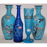 A pair of early 20th century Japanese cloisonné vases, each of baluster form,