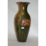 A circa 1900 Elton ware pottery vase, of baluster form, with floral decoration, h.