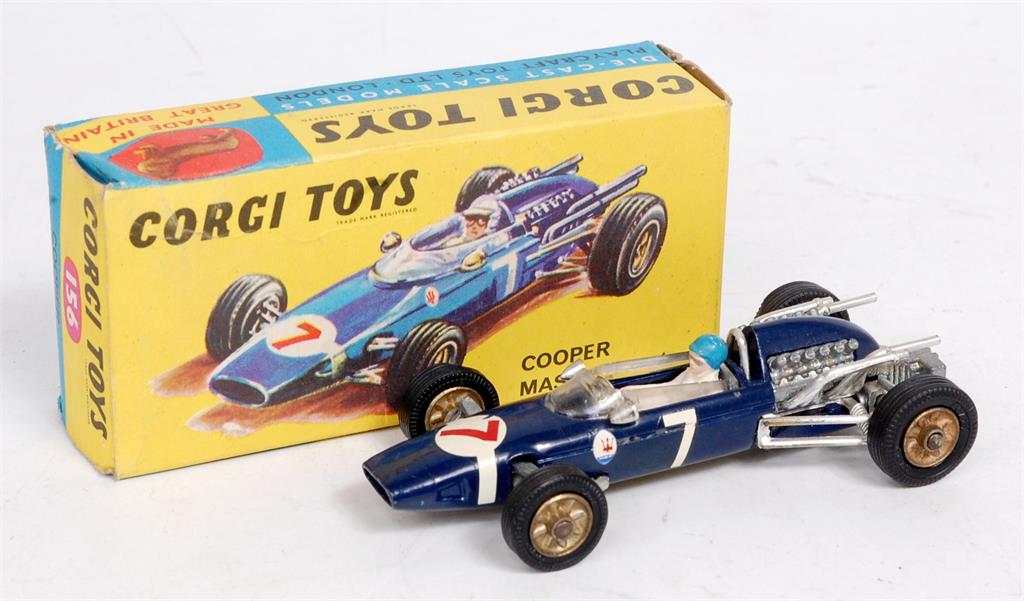 Corgi Toys, 156, Cooper Maserati F1, dark blue body with RN7,